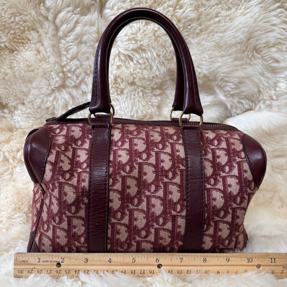 Christian Dior Burgundy Boston Trotter Woman’s Handbag - Picture 2 of 6